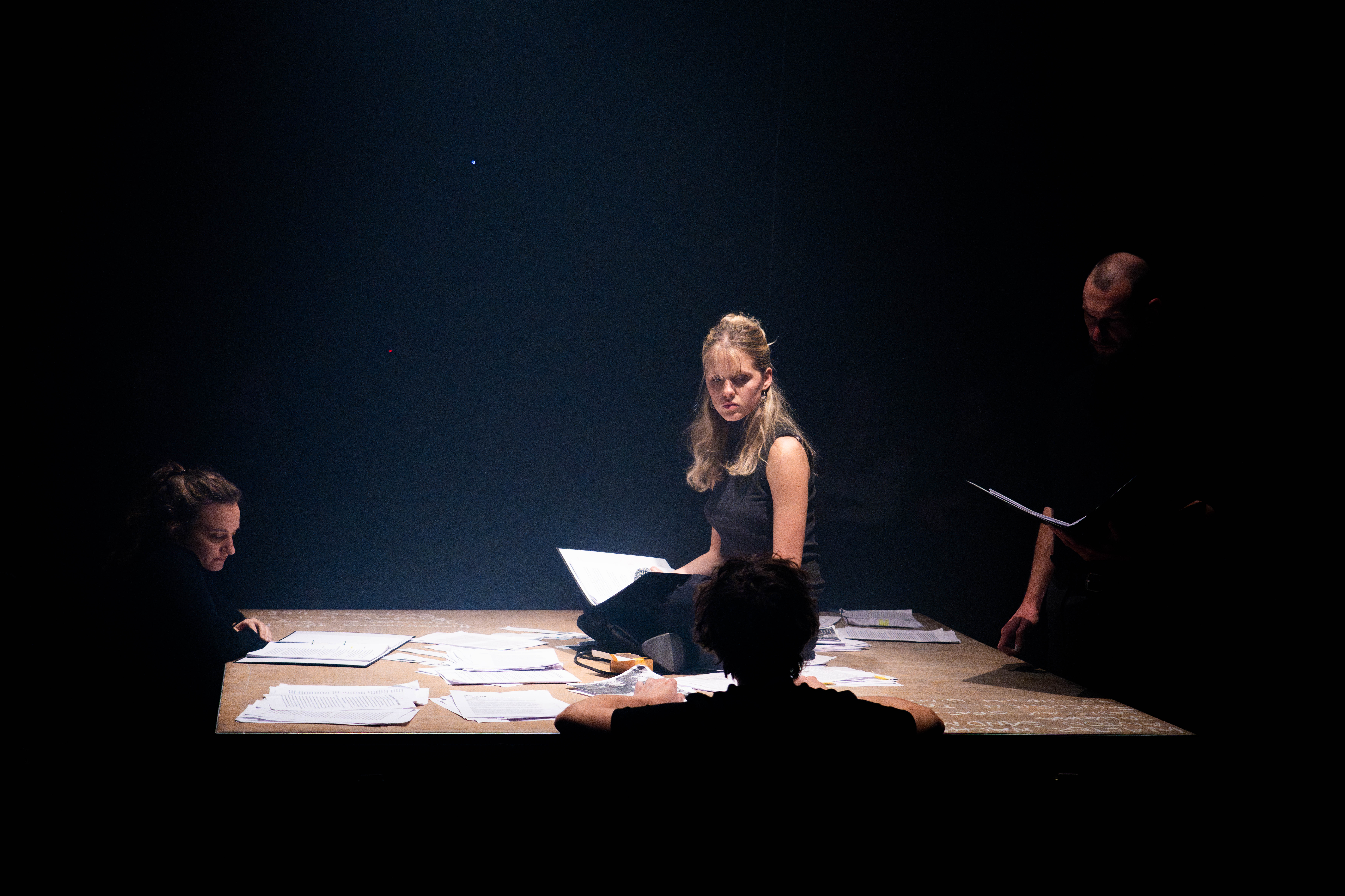 Lena Chalupka, Lena Pöltl, Gerd Wilfing, Thorsten Zerha, in „Koralm Partisanen" von Lukas Michelitsch, Foto: Marco Pessel